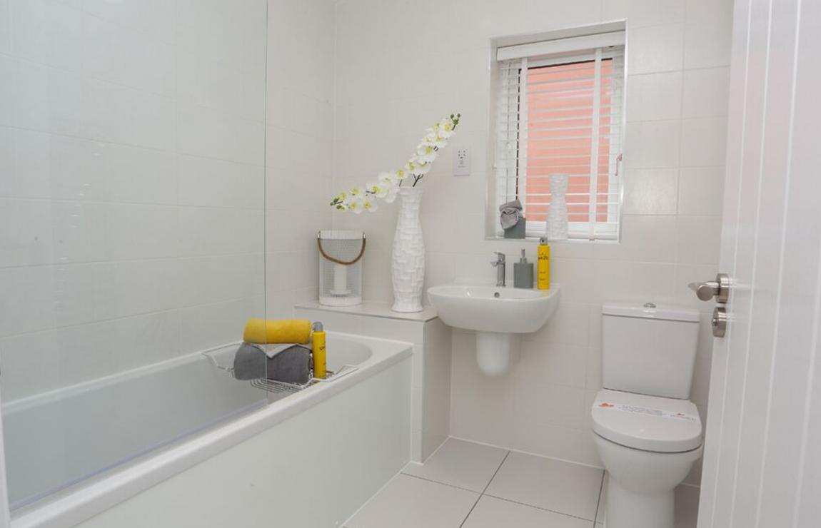 A new build bathroom inside an Eccleston homes development
