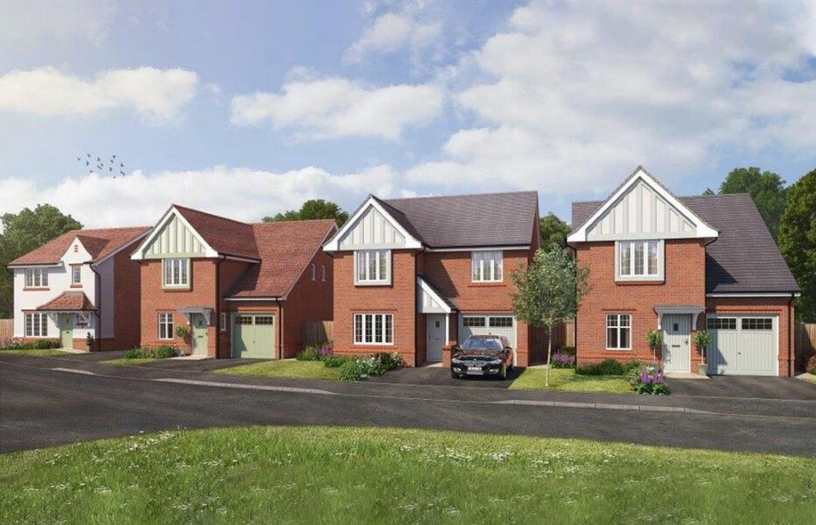 A row of new build houses from Eccleston homes