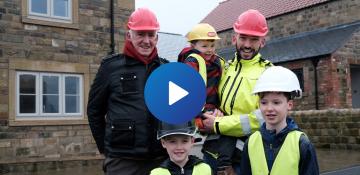 The Kitching family on site in Ripon 