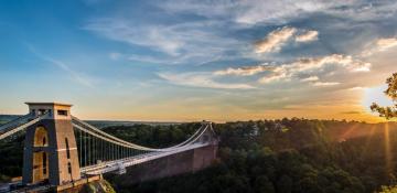 Bristol Clifton bridge at dawn