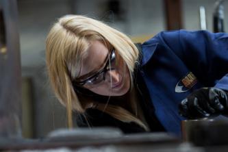 A female engineer working on a project